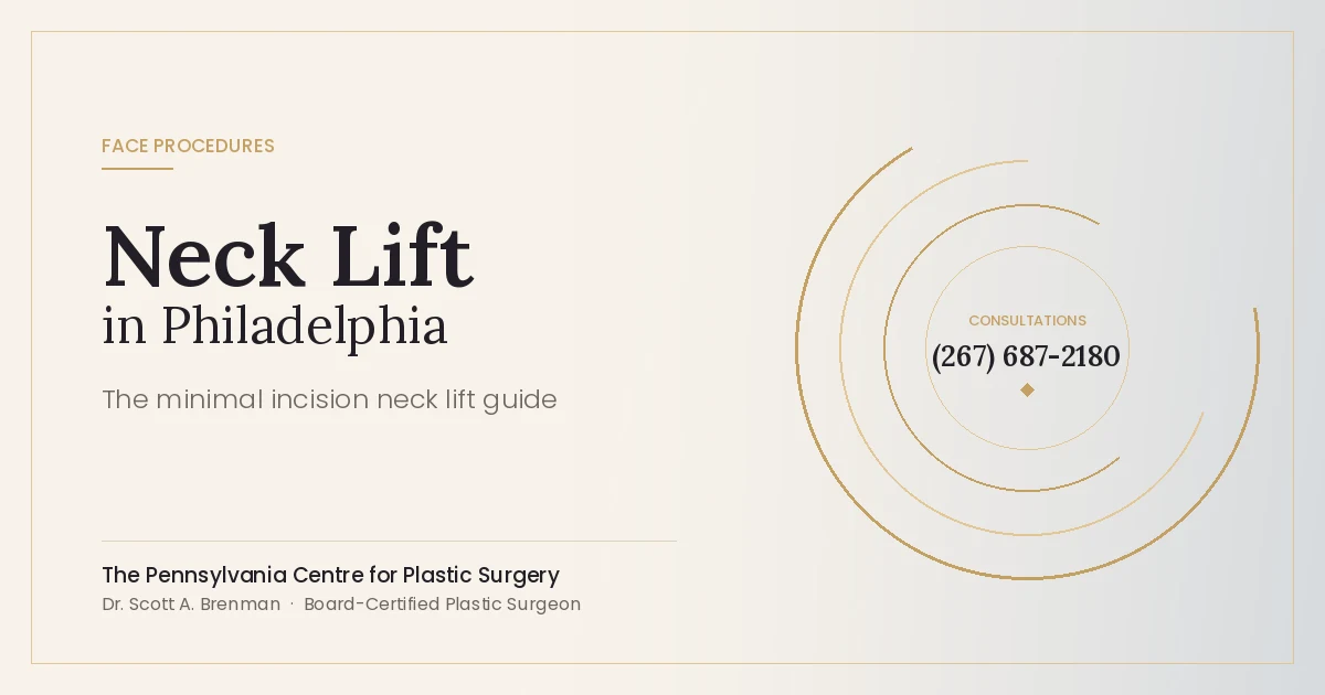 Minimal incision neck lift in Philadelphia guide by Dr. Scott Brenman, The Pennsylvania Centre for Plastic Surgery