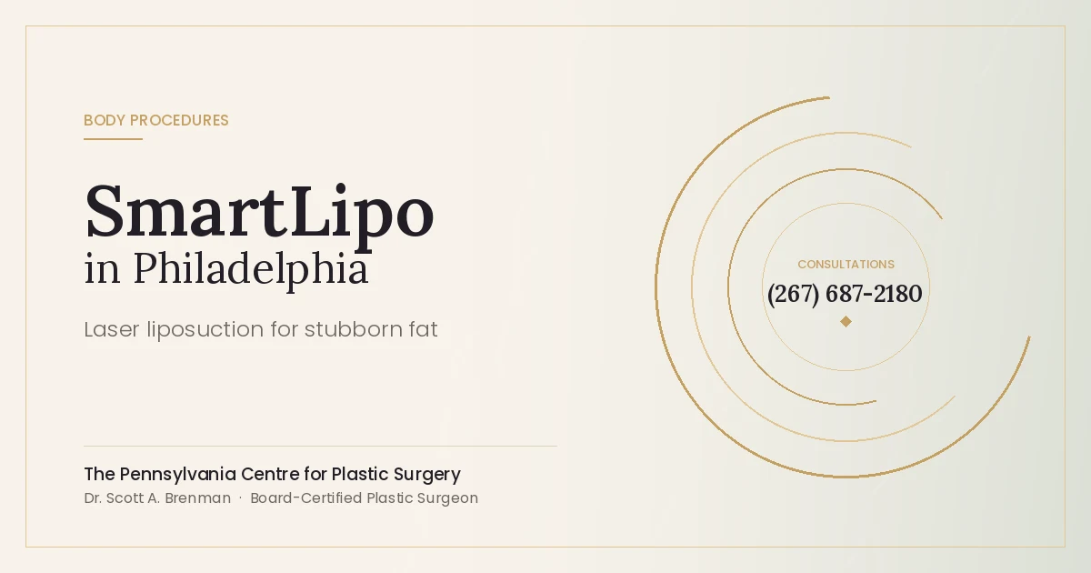 SmartLipo laser liposuction in Philadelphia guide by Dr. Scott Brenman, The Pennsylvania Centre for Plastic Surgery